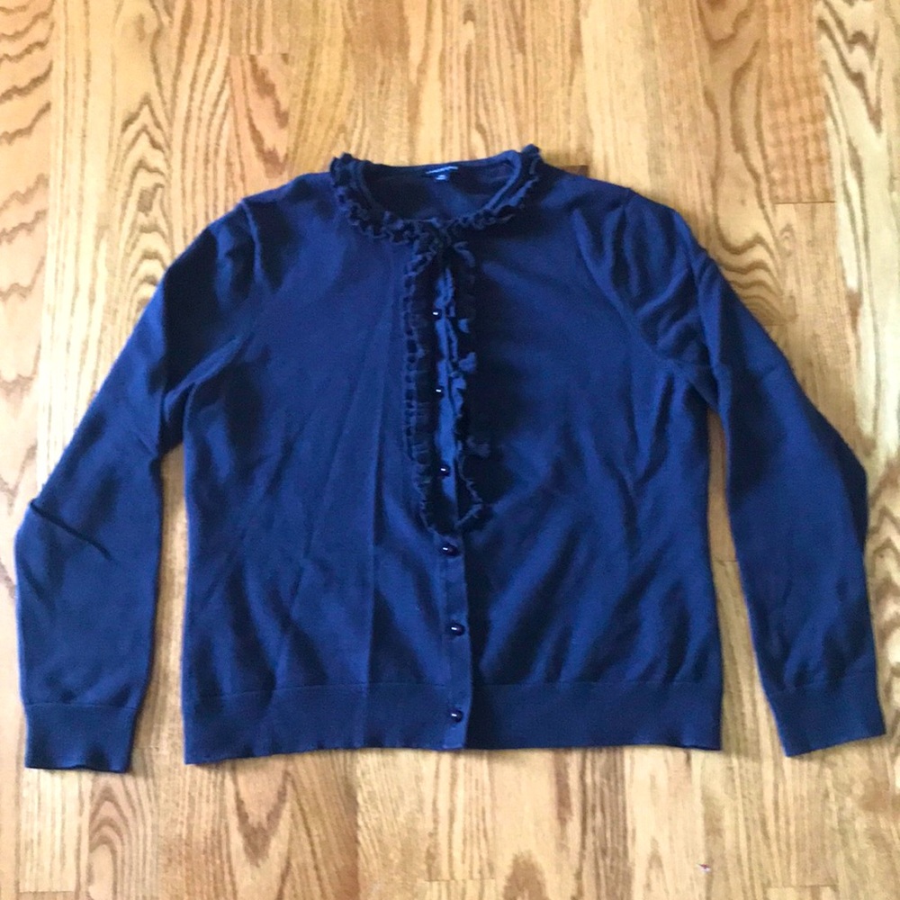 Lands’ End navy cotton sweater size medium